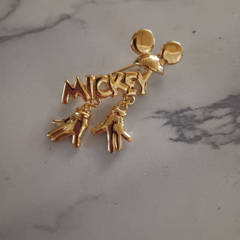 Vintage Disney Gold Mickey Mouse Brooch
